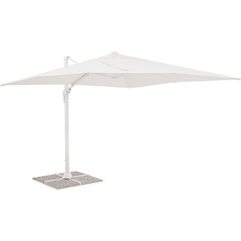 Ombrellone "Vega" a braccio struttura in alluminio verniciata a polvere -Bianco / 3x4 metri (1/4)