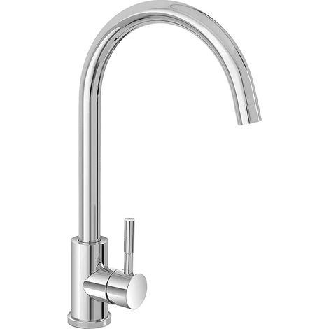 Miscelatore lavello con canna alta girevole in acciaio inox cromato (1/4)