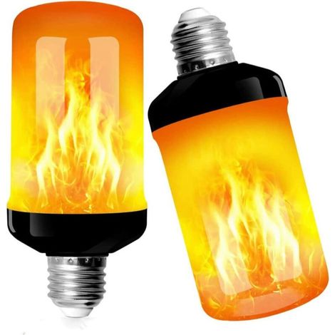 Pièces Ampoule de Flamme, E27 LED Ampoule Effet Flamme avec 4 Modes D'éclairage, Ampoules Décoratives Intérieur Extérieur pour Halloween, Noël, Fête de Mariage de Jardins, Maison (1/5)