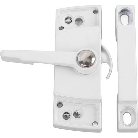 Lot de 2 Verrous de Châssis de Fenêtre Coulissante, Crochet à Came en Alliage de Zinc pour une sécurité Améliorée, Installation Facile sur les Fenêtres Verticales et Horizontales (WHITE)
