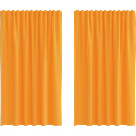 Maison Exclusive - Voile Vorhänge mit Stangentaschen 2 Stk. Orang