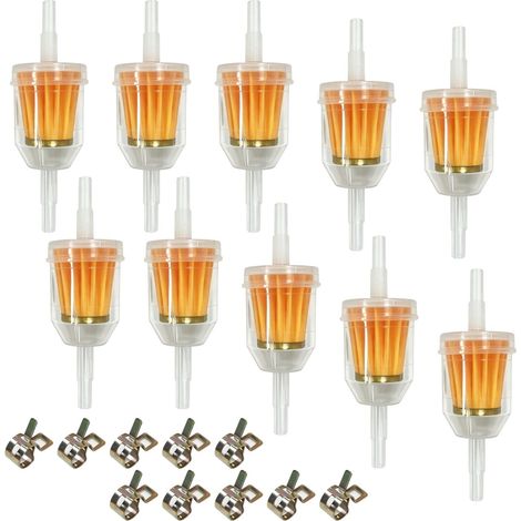 Lot de 10 filtres à essence, filtres à carburant, pinces de tuyau (1/5)