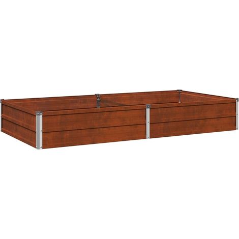 Letto rialzato da giardino Ruggine 160 x 80 x 24 cm cartone vidaXL