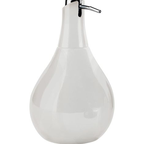 Gedy Adelaide Dosasapone, Misure e Peso: 17X10,2X10,2 CM & 0,2 kg, capacità del portasapone 420 ml, Dispenser Sapone Bagno in Ceramica, Finitura Bianca, Design R&S, 2 Anni di Garanzia, Unica (1/4)
