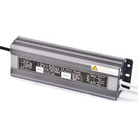 Fuente de alimentación de 12 V/150 vatios a prueba de agua para la cinta de LED (1/2)
