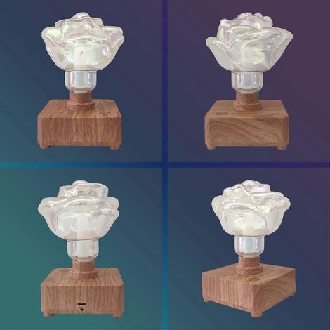 LED-Rosen-Nachtlicht, romantisch, warm, Schlafzimmer, Touch-Steuerung, Desktop, USB-aufladbar