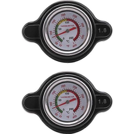 Lot de 2 bouchons de radiateur haute pression avec manomètre, 1,8 bar (25,6 psi), compatibles Honda, Kawasaki, Suzuki et Yamaha - SFYGV (1/5)