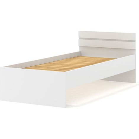 Neuheit Bett MAJA 90x200 Weiß matt mit Lattenrost – Kopfteil 70 cm  Möbelprogramm MAJA