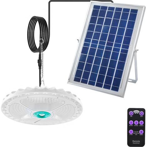 Plafoniera Lampada 200W A Sospensione Faro Con Pannello Solare 156 Led 1200Lm