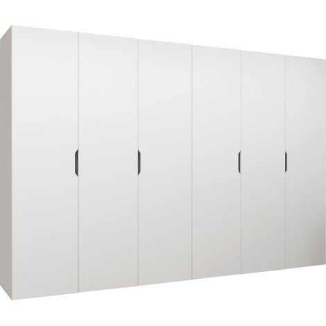 Armario Hartford 517, Blanco, 202x300x50cm, Puertas de armario: Con bisagras, Número de estantes: 4 (1/4)
