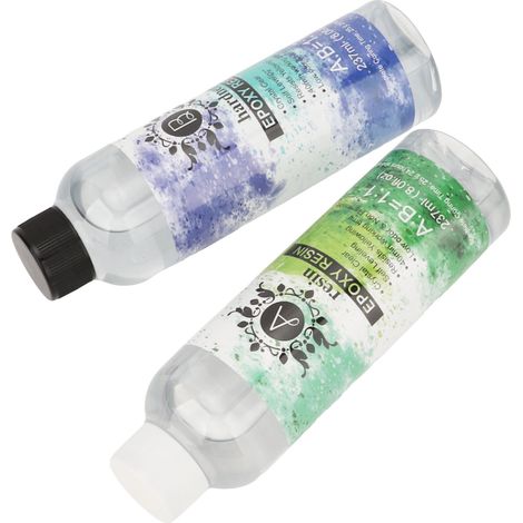 Colle époxy transparente, résistante aux UV, sûre et à faible odeur, idéale pour la fabrication de bijoux, de finitions en bois et d'objets artisanaux. (1/5)