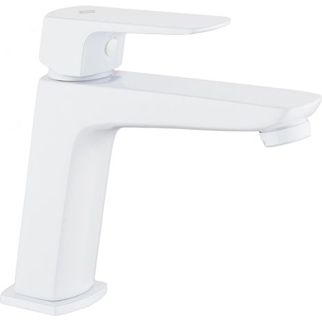 Grifo de Lavabo Modelo MARRIOT Fabricado en Latón Monomando Acabado en Blanco (1/2)