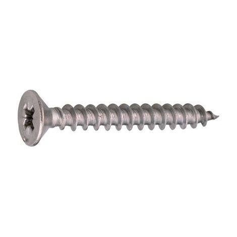 Vis à bois tête fraisée pozidriv inox A2 filetage total 4,5x50mm boîte de 200 pièces - ACTON (1/7)