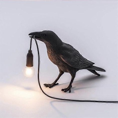 Lampe Corbeau - Lampe Corbeau à luminosité réglable avec ampoule, lampe oiseau, lampe corbeau décorative gothique pour Halloween, idéale pour la chambre à coucher ou le salon. (1/5)