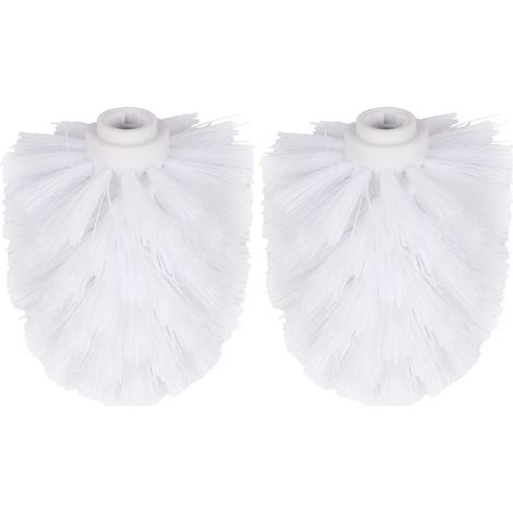 Lot de 2 têtes de brosse WC de rechange, faciles à visser, têtes de brosses de nettoyage universelles pour accessoires de salle de bain (blanc) (1/5)