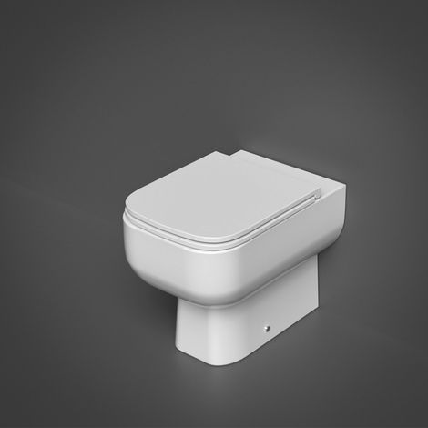 RAK Series 600 Rimless Back to Wall Toilet - Slimline Sandwich Urea Soft Close Seat (1/3)