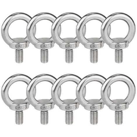 Boulons à œil M8 Anneau de Levage vis à Filetage Mâle en Acier Inoxydable 304 10 PCS Anneaux de Levage, Vis à Oeil Ronde pour Marin Boulons et Équipements de Levage D'Ingénierie (1/5)