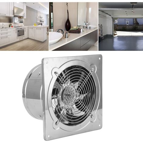 Ventilatore estrattore per bagno da 52 W, in acciaio inox 410, 250x250 mm, ideale per cucina o garage. (1/4)