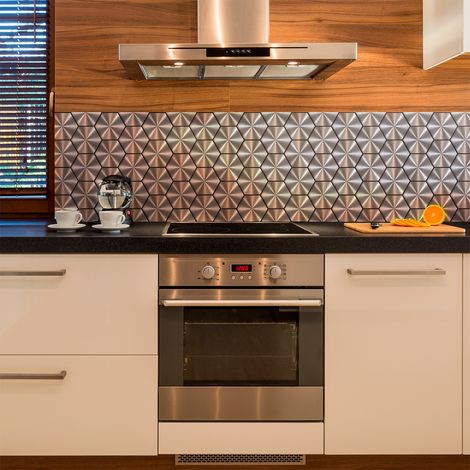 Sticker Mural Carrelage adhésif Cuisine Salle de Bain - CARREAUX DE CIMENT HEXAGONES GRIS ACIER - 28stickershexagones10x9cm (1/5)