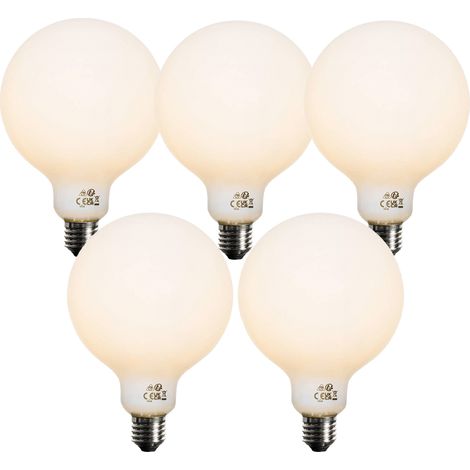 LUEDD Lot de 5 Ampoule LED E27 à intensité variable Opal G125 5W 450 lm 2700K