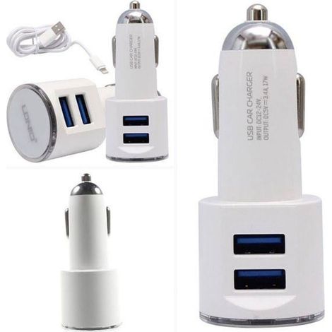 Andowl - Caricabatteria Caricatore Doppio Auto Q-a36 Corrente Totale 2,4a Con 2 Porte Usb - (1/4)