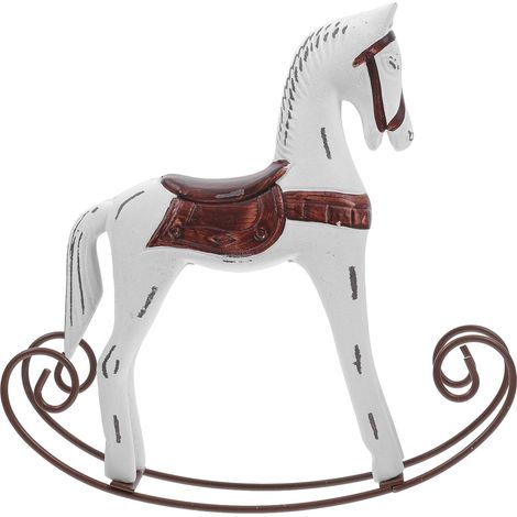 Cheval de Bois Rétro Coloré en MDF, Figurine Décorative (1/5)