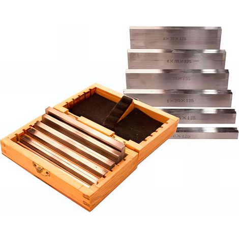 Coffret de 6 jeux de cales parallèles de fraisage 125 x ép. 4 mm - MB-PU-SET-125 - Métalprofi