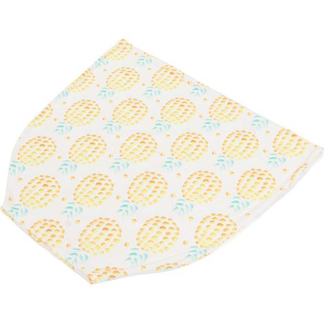 Weiches, atmungsaktives und winddichtes 4-in-1 multifunktionales Stilltuch für Babys und die Verwendung im Auto mit großem Ananas-Print. (1/5)