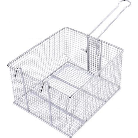 Panier égouttoir à huile de cuisson antiadhésif en acier inoxydable pour frites et chips (L) (1/5)