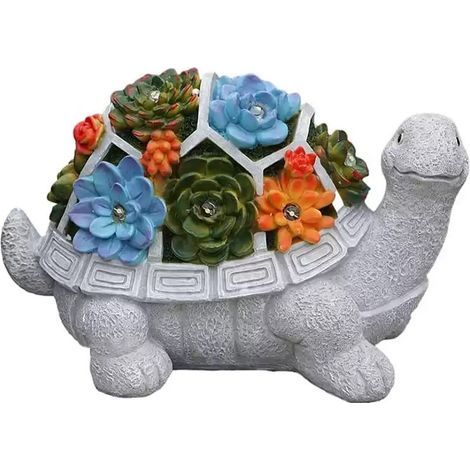 Statue Tortue Jardin Extérieur Deco Lampes Led Solaire, Cadeau Anniversaire Femme Maman Mamie Grand Mere Original, Sculptures et Statues (1/5)