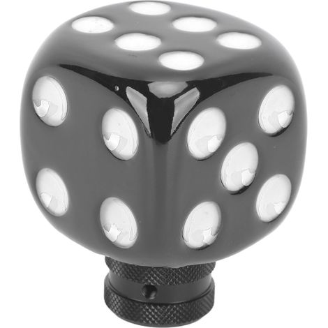 Pommeau de levier de vitesse en résine en forme de dé, compatible avec la plupart des voitures, noir et blanc. (1/5)