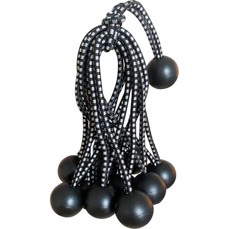 Sollbry 25pcs Tendeur Elastique Caoutchouc Professionnel avec Boule (Noir 150 mm) pour Tentes, Bâches, Affiches. Tendeur Bâche, Sangle Élastique, Support de Bâche, Caoutchouc de Bâche, Tendeur Caoutch (1/5)