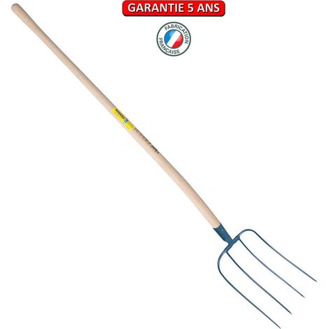 OUTILS PERRIN Fourche d'ecurie large 4 dents manche pomme (1/2)