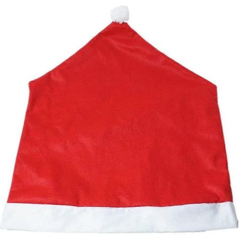 Housse de chaise rouge de Noël avec motif bonhomme de neige et corne de pluie (50 x 60 cm), lot de 6. Décoration de table pour les fêtes de Noël. (1/4)