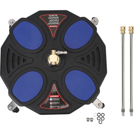 Nettoyeur de surfaces à pression, raccord rapide 1/4 pouce, 40 cm (16 pouces), 3600 PSI, avec roues, pour jardin et routes. (1/5)