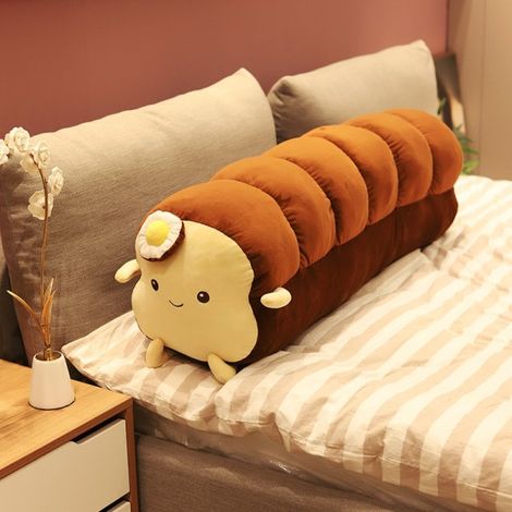 Coussin de Pain 3D Réaliste, Coussin Lombaire Doux, Mignon Coussin Décoratif Moelleux, Peluche Alimentaire, Jouet Doux Halloween Noël, Déco Maison Cadeau (40cm) (1/3)