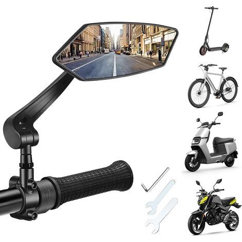 360° drehbarer Fahrradspiegel (einzelner Spiegel für die rechte Seite) – Passend für Lenker mit 22–24 mm Durchmesser – Universell für E-Bikes und Mountainbikes – Inklusive Montageschlüssel (1/5)