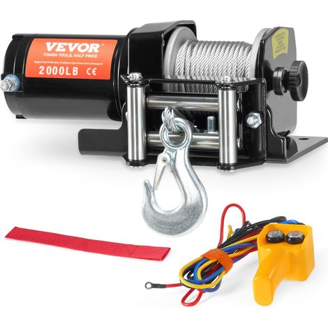 Treuil électrique étanche IP 55 pour quad SSV, capacité 907,2 kg, câble en acier, commande filaire pour une utilisation facile. (1/5)