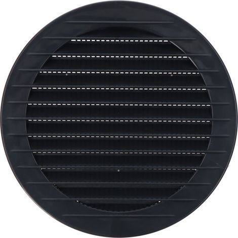 Griglia di ventilazione rotonda da incasso con zanzariera in ABS colore grigio antracite Ø12cm Ø15cm EDM