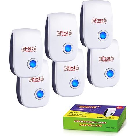 Répulsif Ultrason Anti Nuisibles Lot de 6 pour Intérieur Souris Rats Cafards Moustiques Araignées Fourmis (1/5)