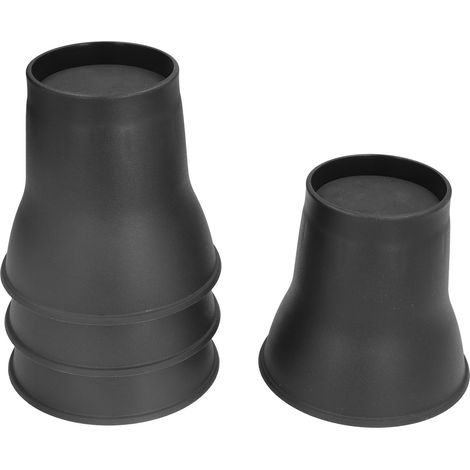 Lot de 4 rehausseurs de meubles de 15 cm (6 pouces) en forme de corne, en plastique noir robuste, pour lit et canapé. (1/5)