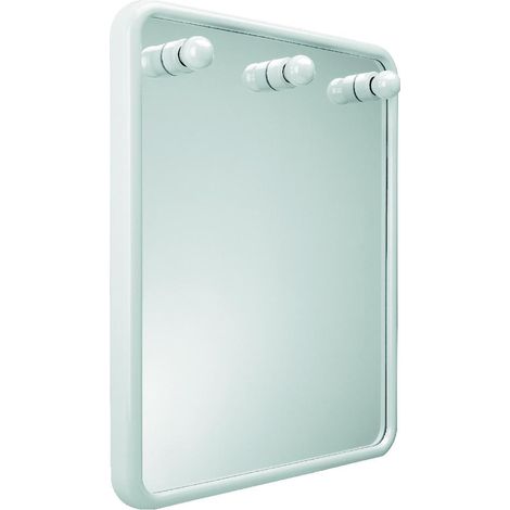 Specchio bianco luminoso specchiera con luci per trucco bagno mod. Linea