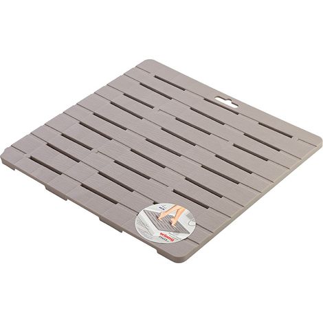 Pedana Doccia 55 x 55 Tortora in Plastica con Gommini Antiscivolo (1/2)