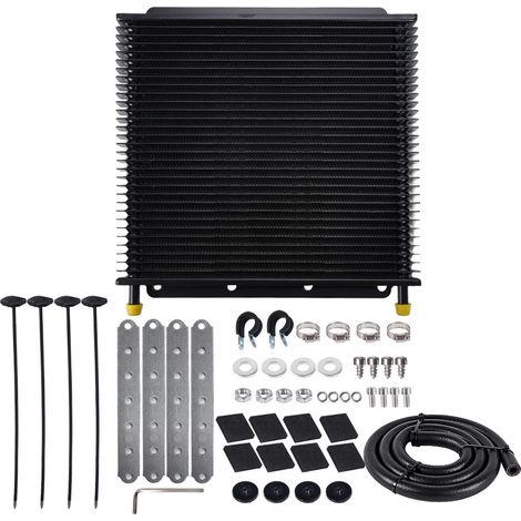 Car modification transmission oil cooler, aluminum alloy radiator, engine finned cooler, 19-row, 25-row, 32-row, black (with accessories) (1/4)