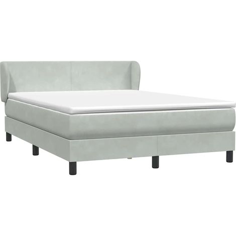 Maison Exclusive - Sommier à lattes de lit et matelas gris clair 160x220cm velours