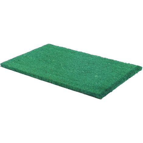 Paillasson uni, en Fibre de Coco colorée, Tapis d'entrée, Fond antidérapant, extérieur et intérieur, résistant, Facile à Nettoyer, Couleur Verte, rectangulaire 40 x 60 cm (1/5)