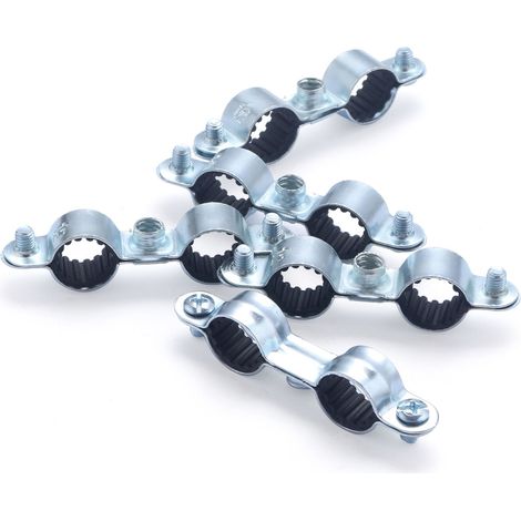 Collier de fixation double isophonique pour tube cuivre NOYON & THIEBAULT Ø12 x5 colliers (1/5)