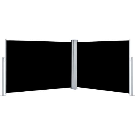 Auvent Marquise latéral rétractable, Store Banne pour Jardin Balcon Terrasse, Noir 120 x 1000 cm OIB2336E (1/5)