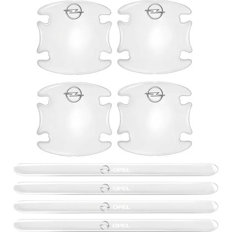 (Opel - 8 pièces) Autocollants de protection pour poignées de porte de voiture neuves, bande anti-collision, compatibles avec Opel Insignia, Astra, Antara, Meriva, Zafira, H, G et Corsa (1/4)