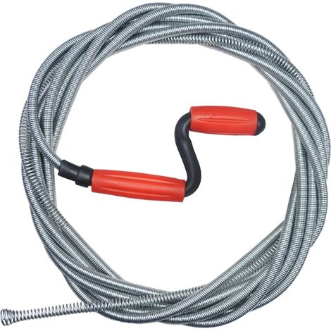 Professioneller Rohrreiniger, 5 m x 9 mm Spirale Toilettenreiniger mit Kurbel, Rohrreinigungssonde für Toiletten, Waschbecken und Rohrleitungen (1/5)